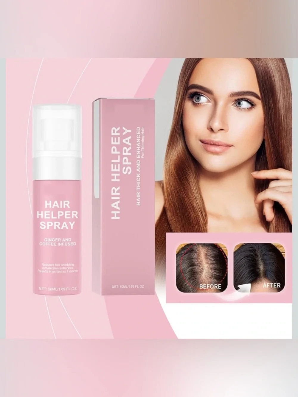 NWT Hair Helper Spray - Ginger & Coffee Infused Hair Booster 50ML